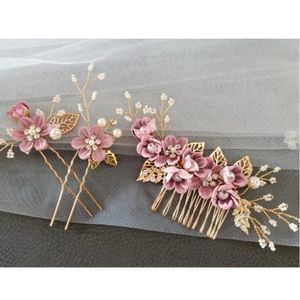 3pcs Comb Pin Flower girl Evening ball headpiece